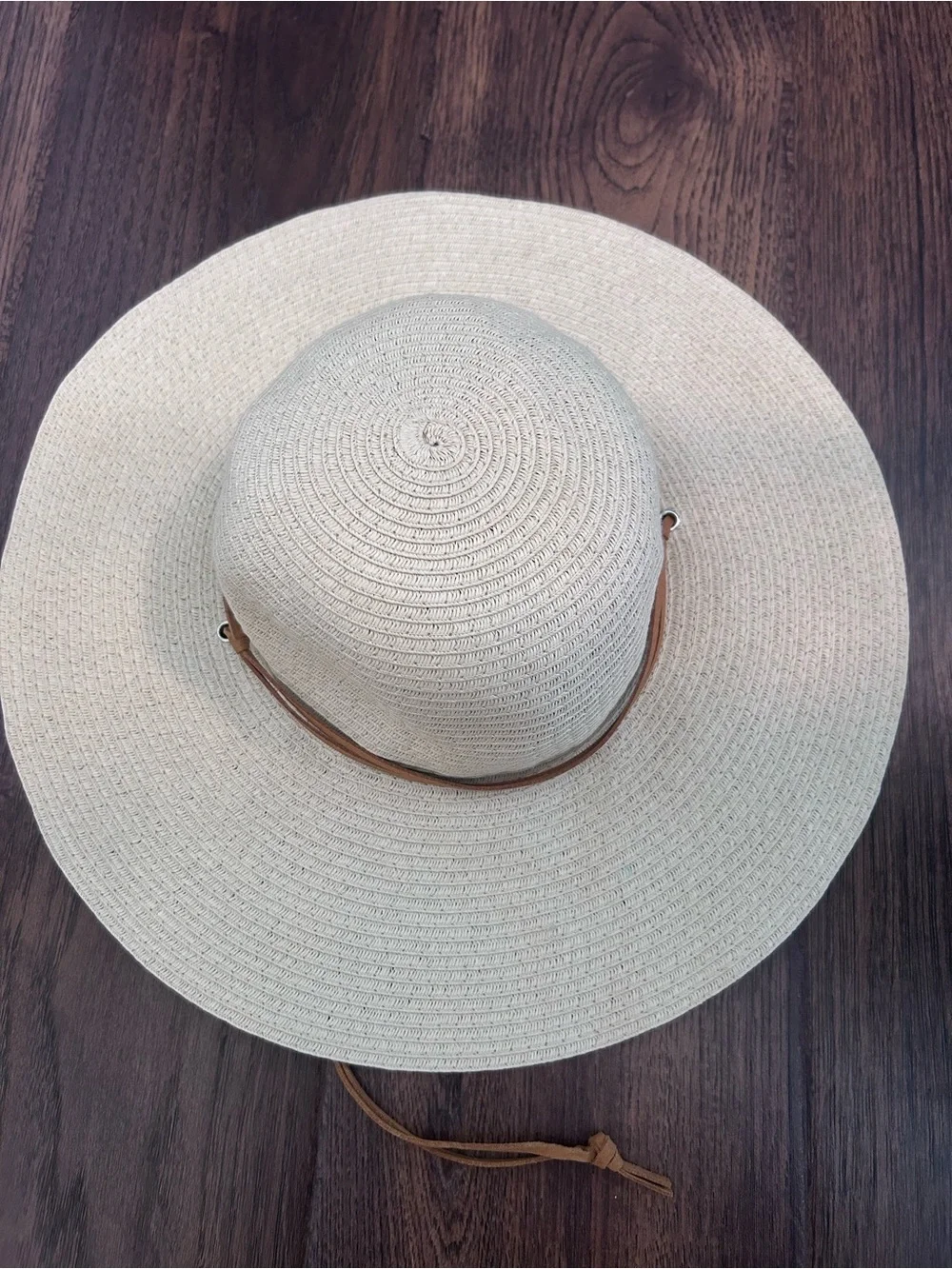 Banana Boat EUC Wide Brim Sun Hat Straw-Style 100% Paper Adjustable Chin Strap